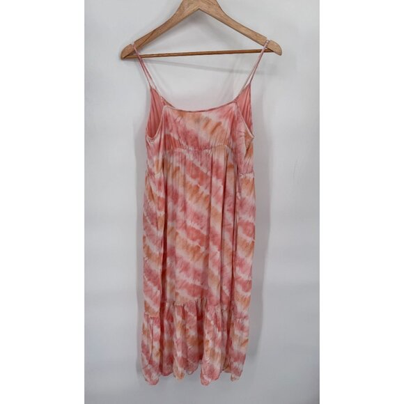 Rails Delilah Tiered Dress Womens L Pink Tie Dye Rayon Blend Adjustable Lined - Picture 8 of 10